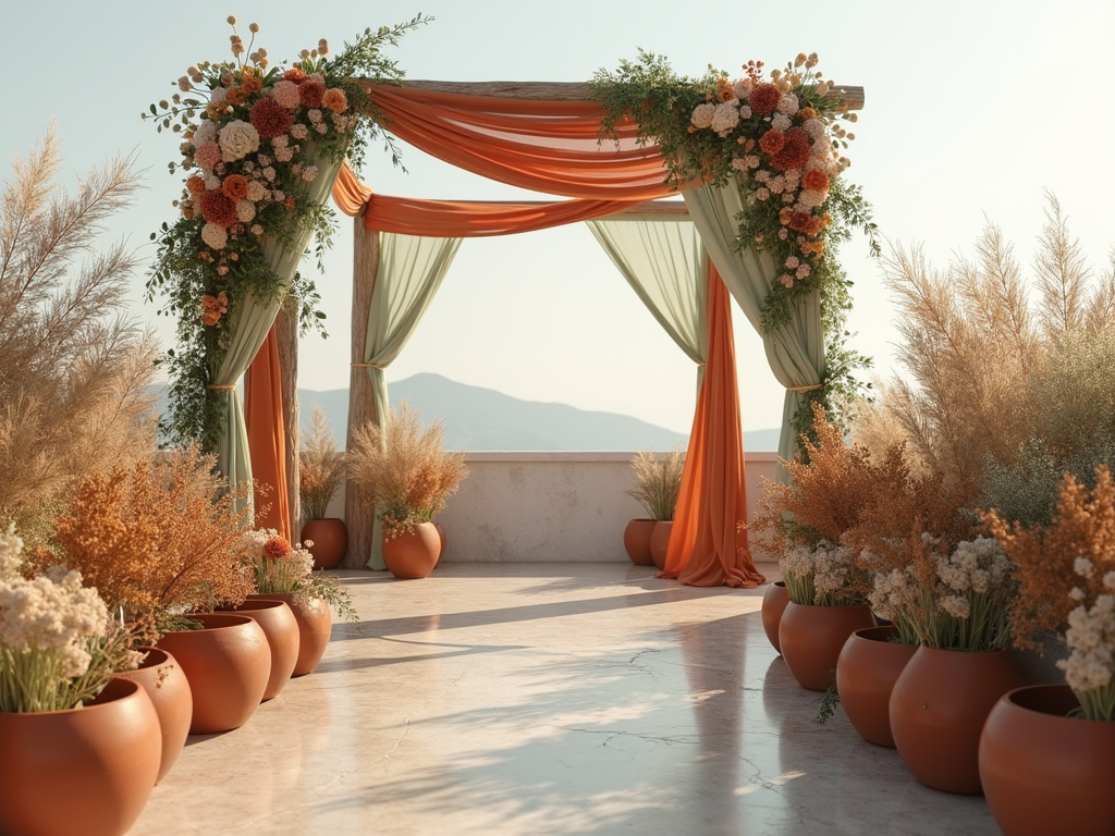 Arche de mariage terracotta