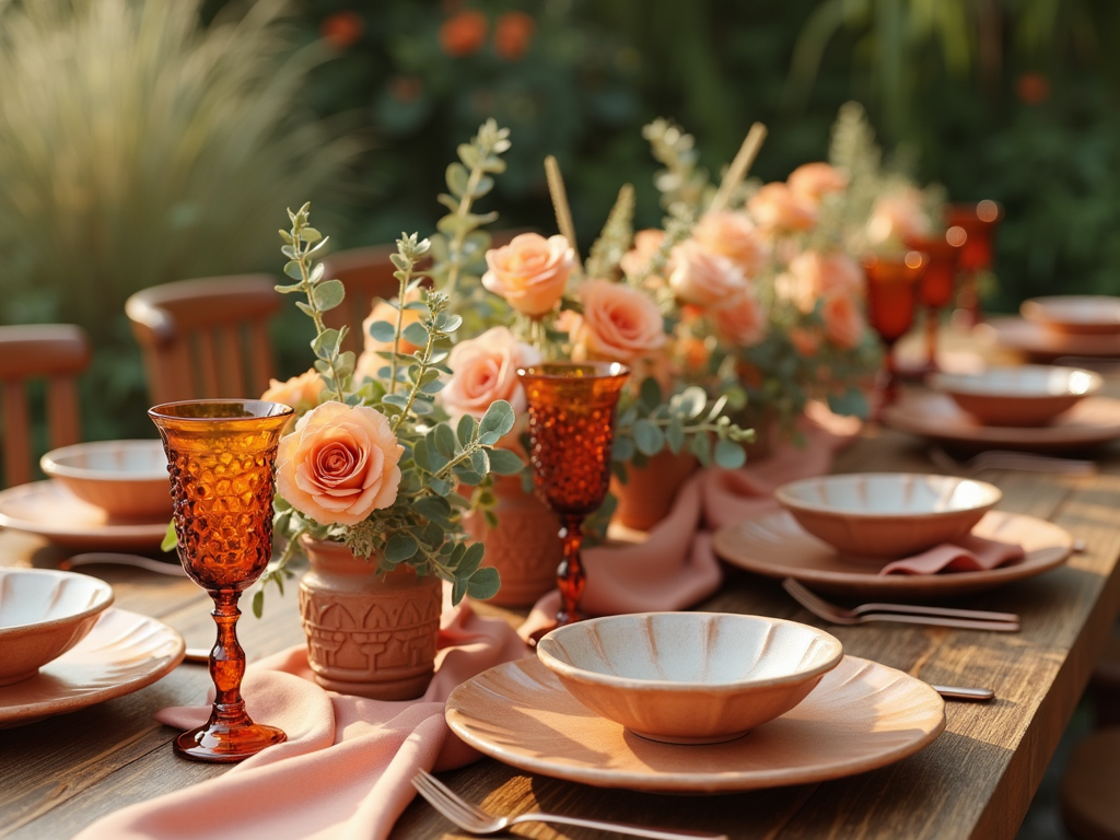 Décoration de table terracotta