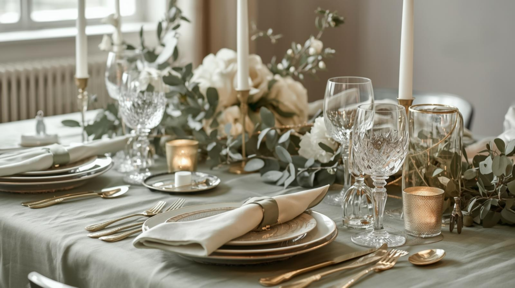 Décoration mariage vert sauge