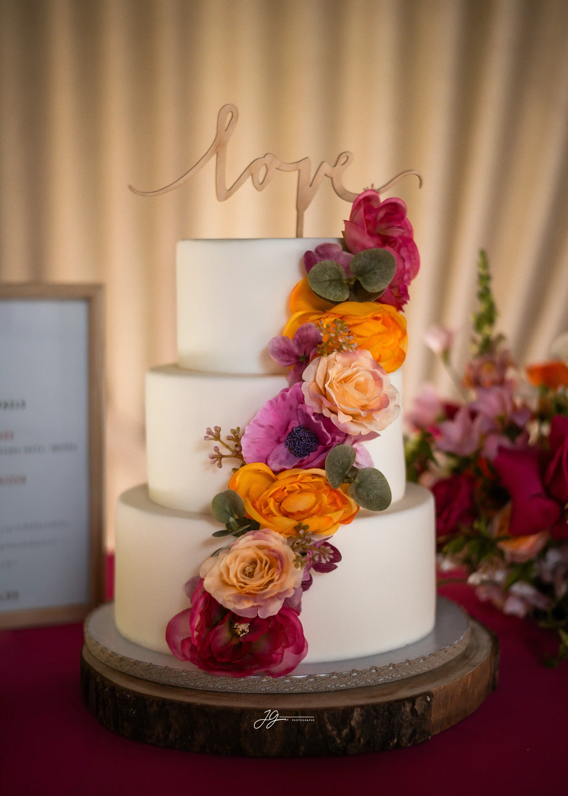 décoration mariage fushia et orange