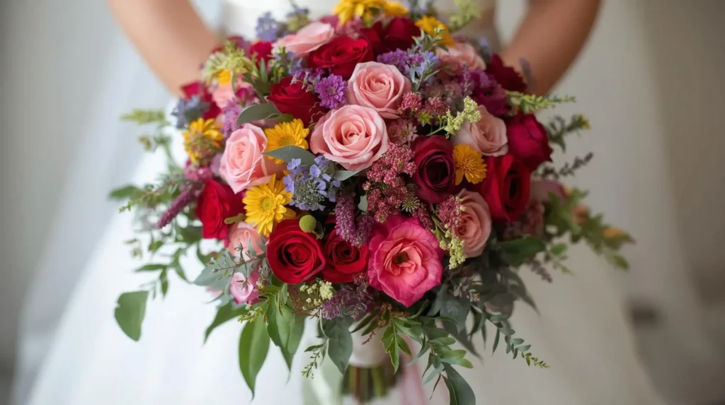 Bouquet mariée coloré